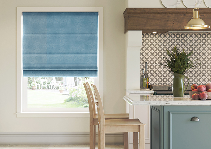 Florence Faux Suede, Cloud Blue - Roman Blind - Image 3
